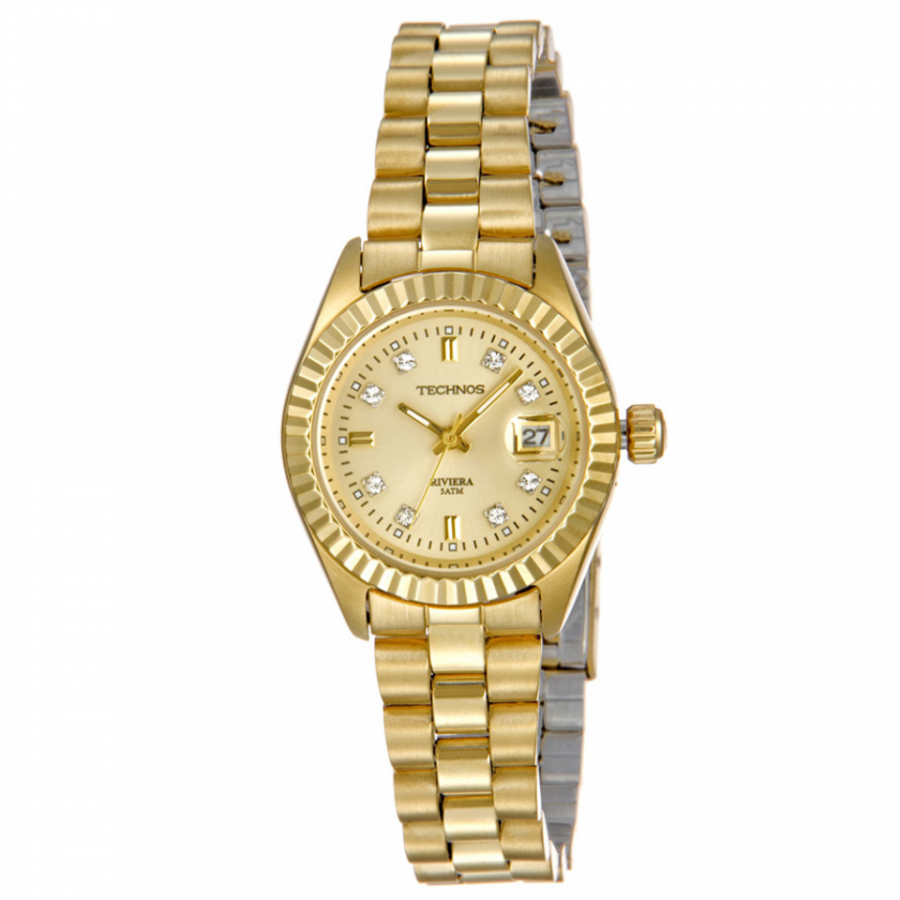 Relógio Technos Feminino Dourado Riviera Analógico 2015AV/4X