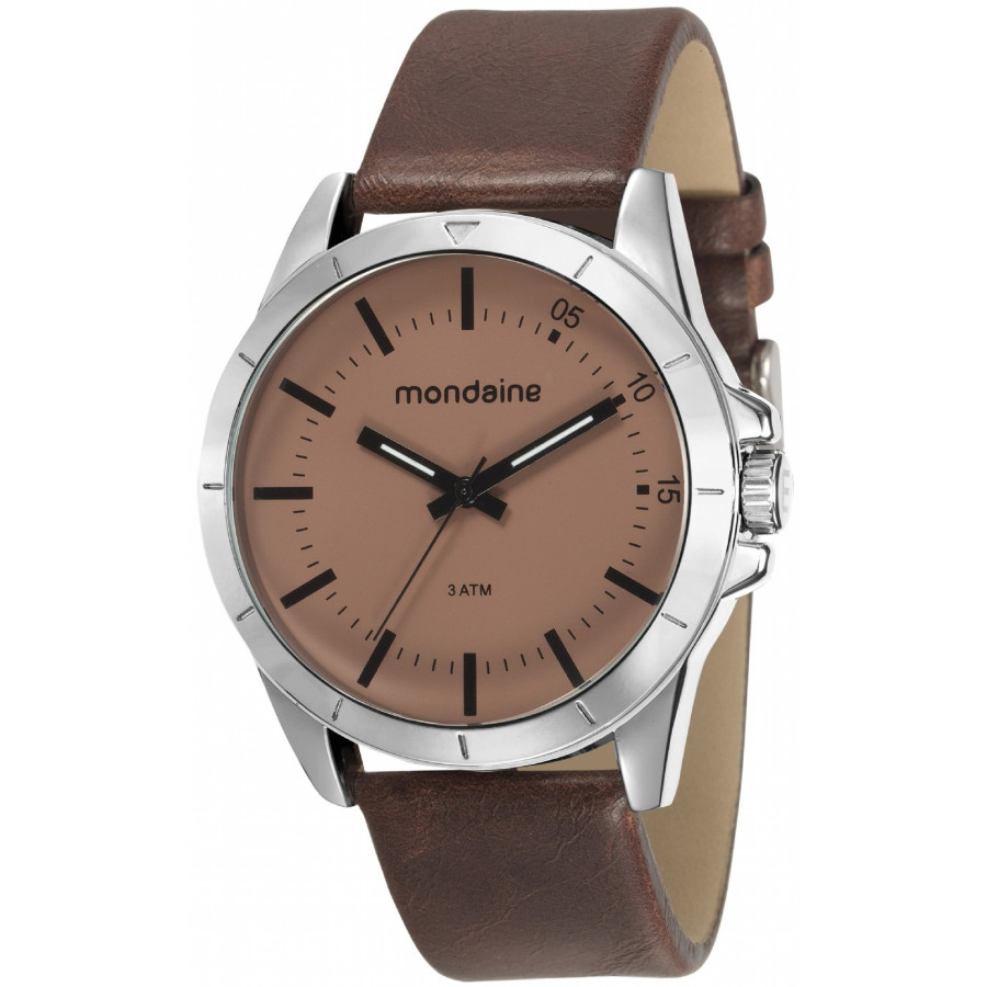 Relógio masculino pulseira de couro mondaine clearance