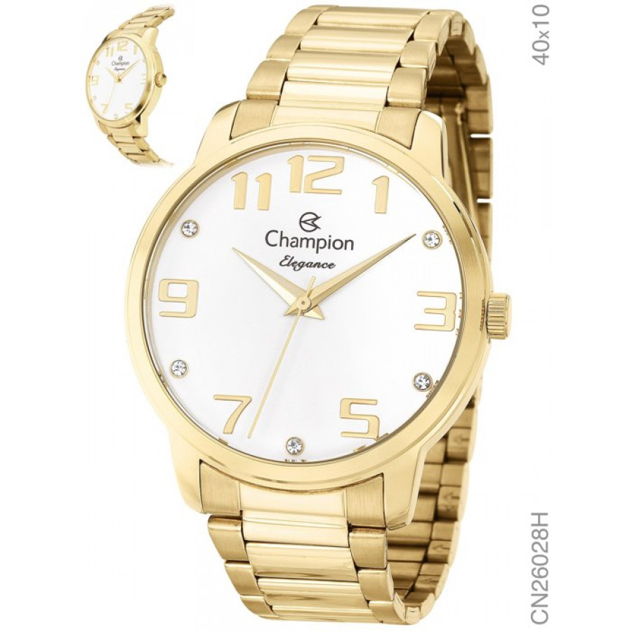 Relogio champion elegance dourado masculino Sale