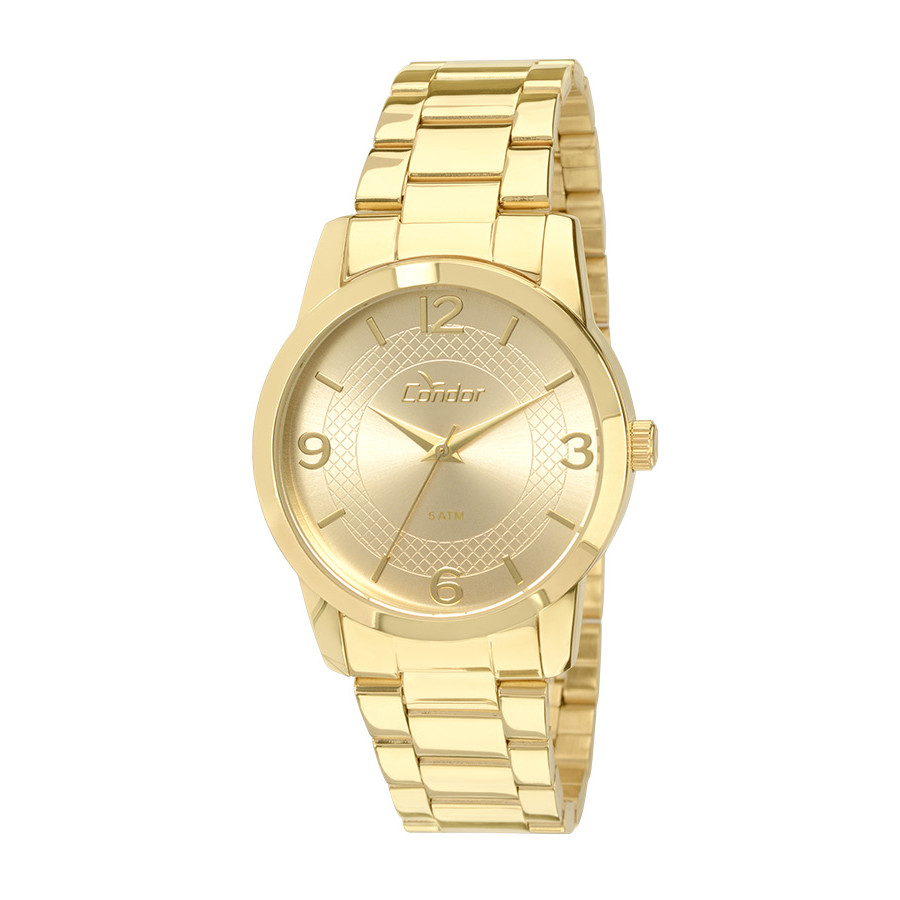Relogio condor 5atm dourado clearance