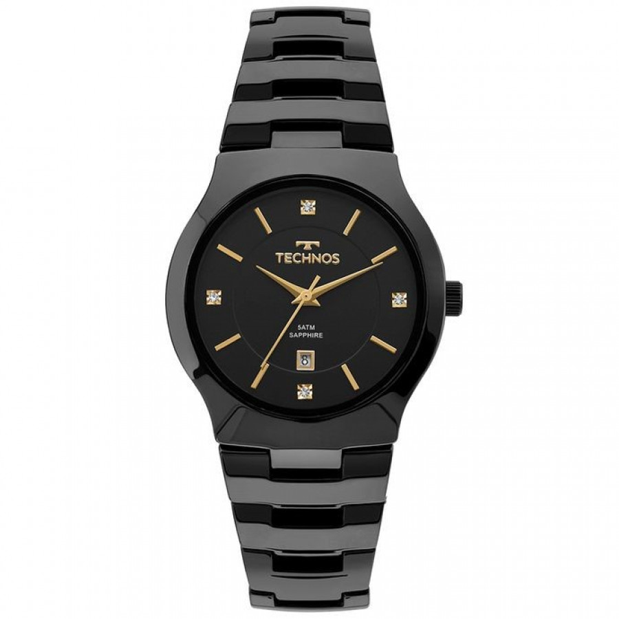 Relogio technos feminino ceramica preto
