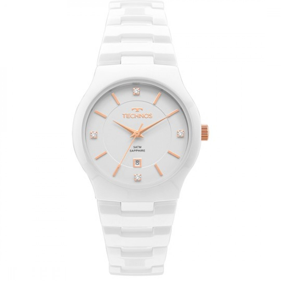 Relogio feminino ceramica branco clearance