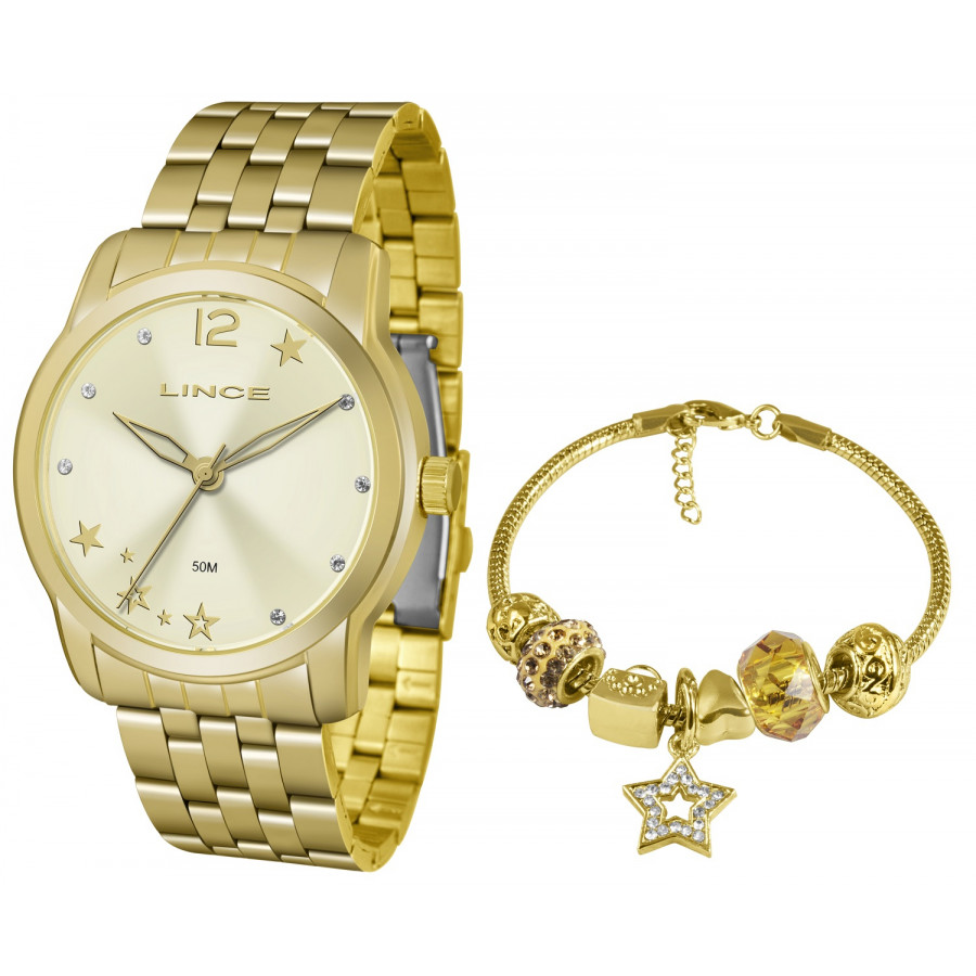 Relogio lince com pulseira Clearance