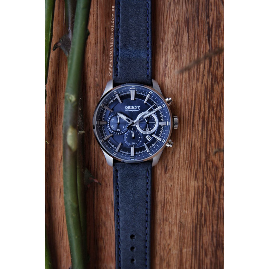 Relógio orient com pulseira de couro clearance