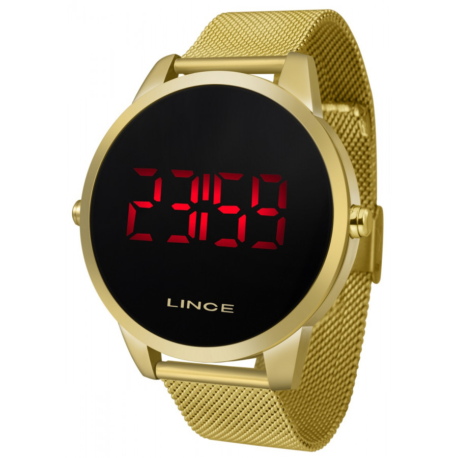 relogio digital dourado masculino