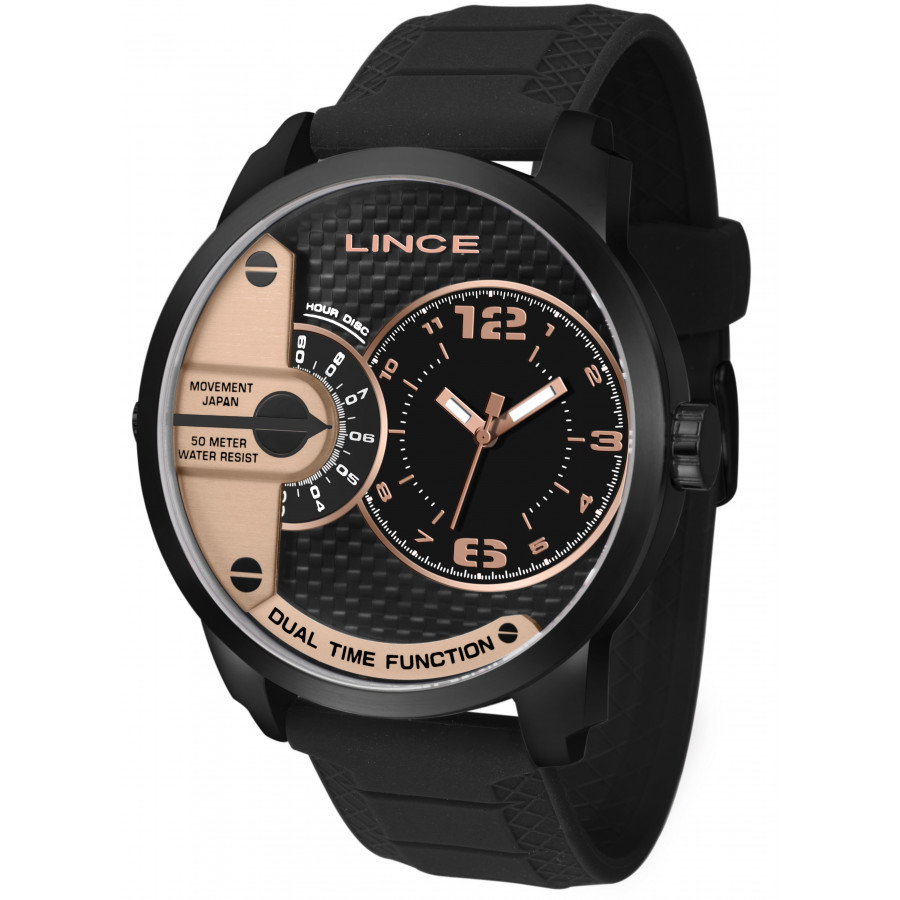 Relógio lince masculino pulseira de borracha Outlet