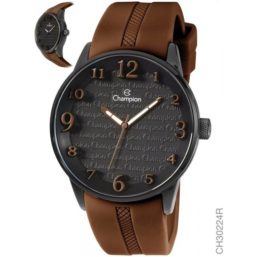 Relogio Champion Com Pulseira De Silicone Marrom Ch30224r Relógio feminino dourado quartz pulseira com pedras e strass. champion