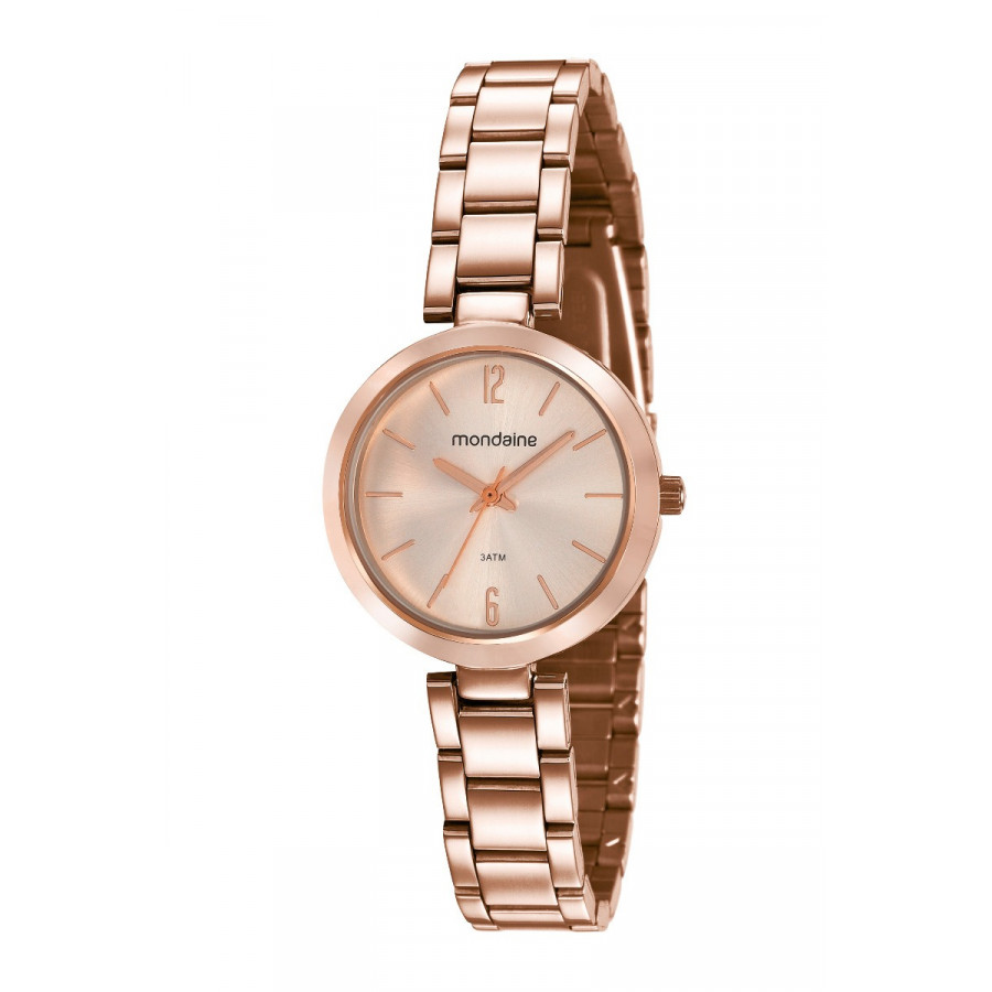 relogio mondaine feminino fundo rosa