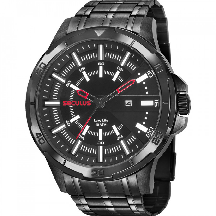 Relógio Seculus Masculino Preto 20746GPSVPA1