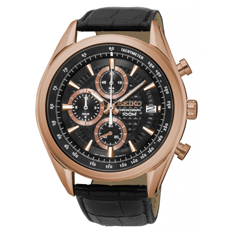 Relogio seiko masculino pulseira de couro clearance