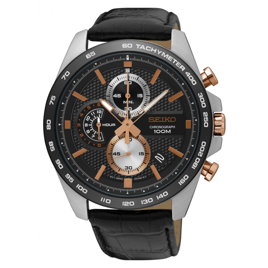Relógio Seiko Masculino com Pulseira de Couro SSB265B1P1PX