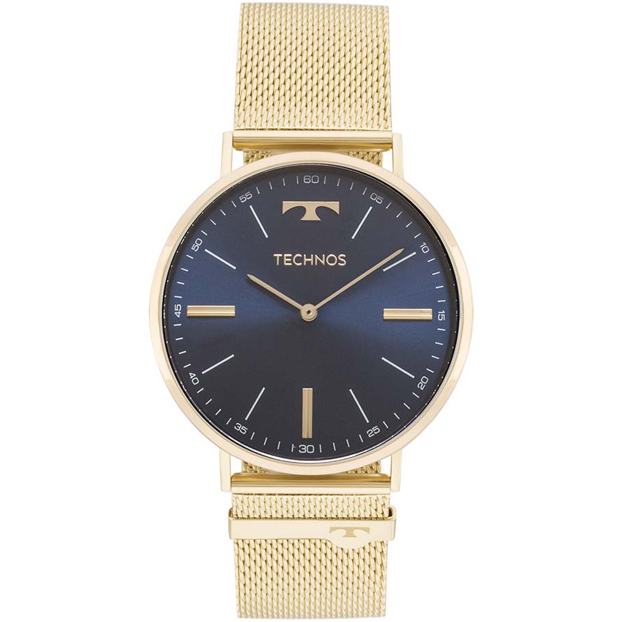 Relógio Technos Dourado Masculino Classic Slim 2025LTK/4A