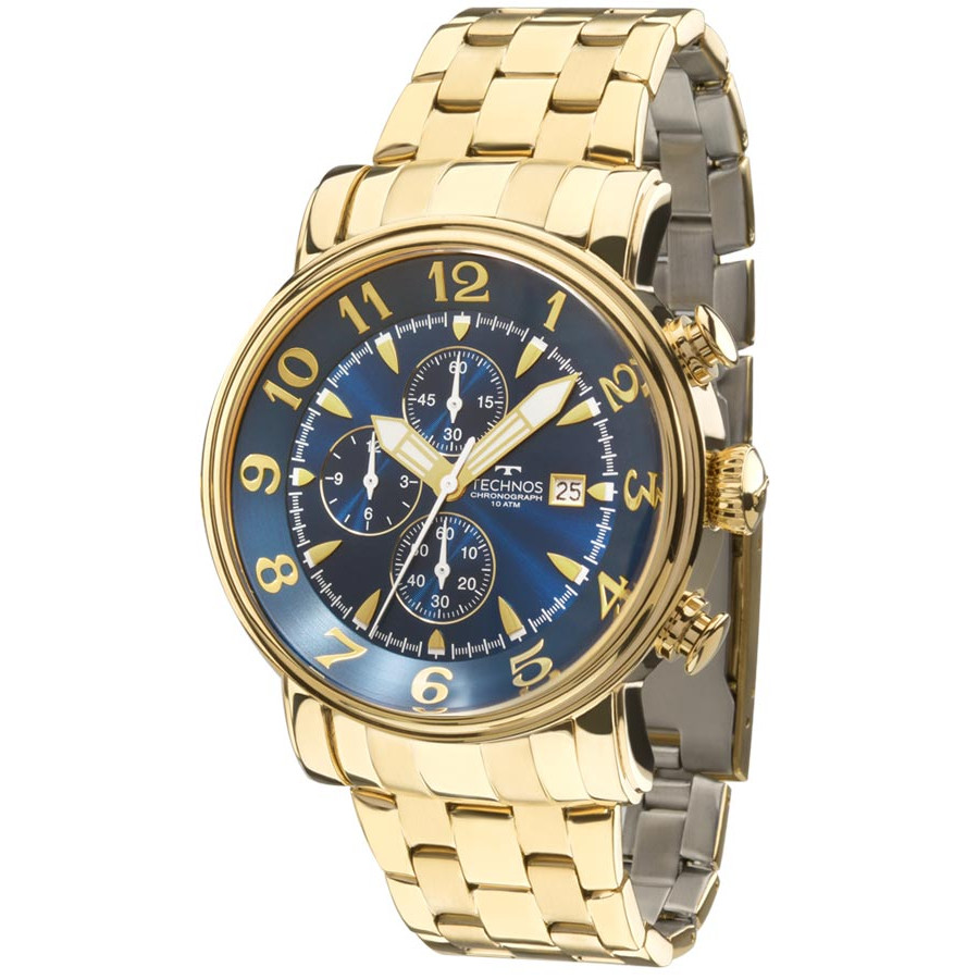 Technos chronograph 10atm dourado clearance