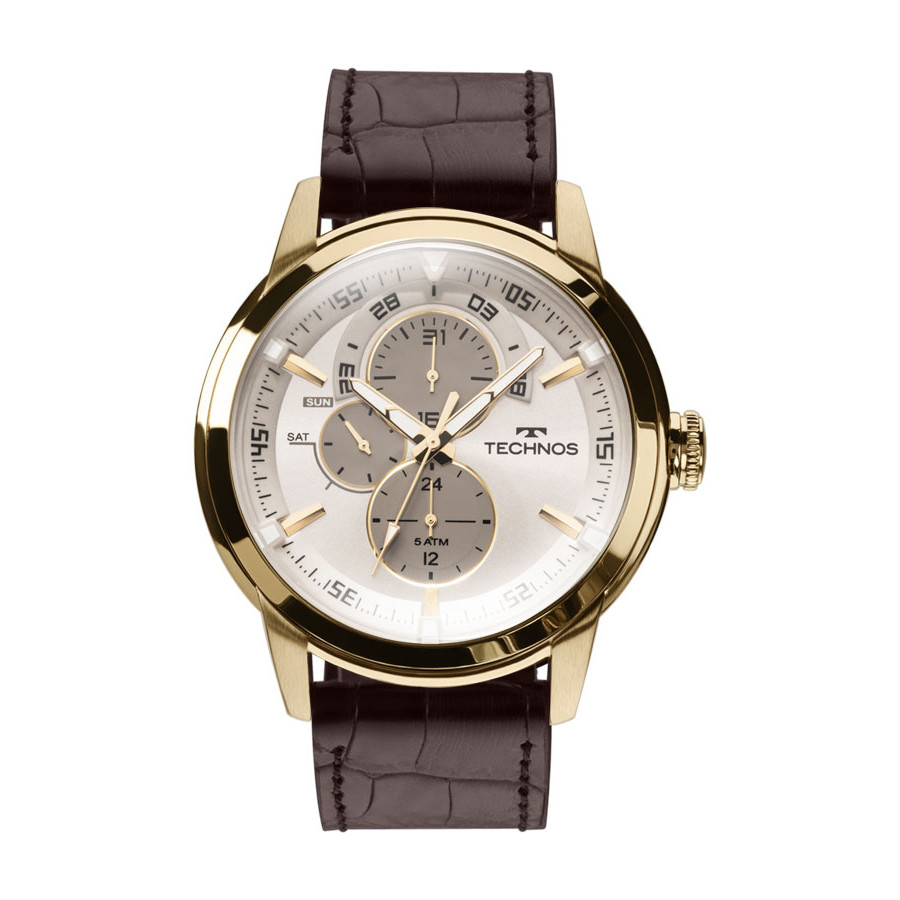 Relógio Technos Masculino Classic Grandtech com Pulseira de Couro 6P57AC/2C