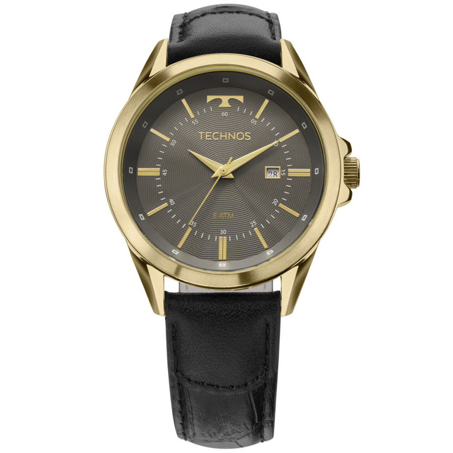 Relogio pulseira de couro masculino technos clearance