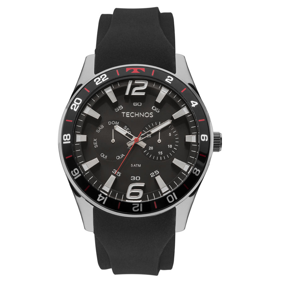 Relogio technos masculino pulseira de silicone