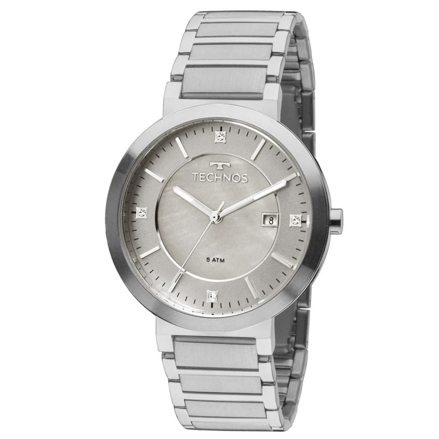 Relógio feminino prata technos clearance